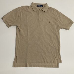 Polo by Ralph Lauren Shirt Men’s Medium Khaki Rugby Short Sleeve Casual Cotton